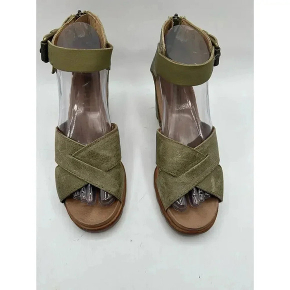 Sorel Women's Joanie II Ankle Strap sandal wedge platform  olive green size 7 - Picture 8 of 12